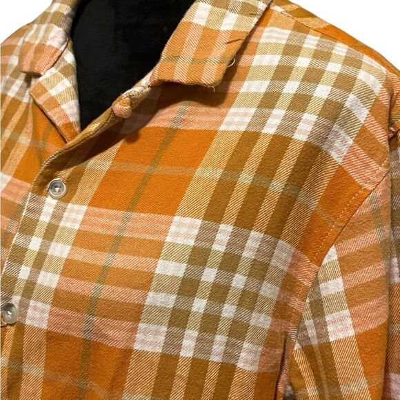 PacSun Orange and White Casual Button Down Shirt Mens Medium - Picture 5 of 11
